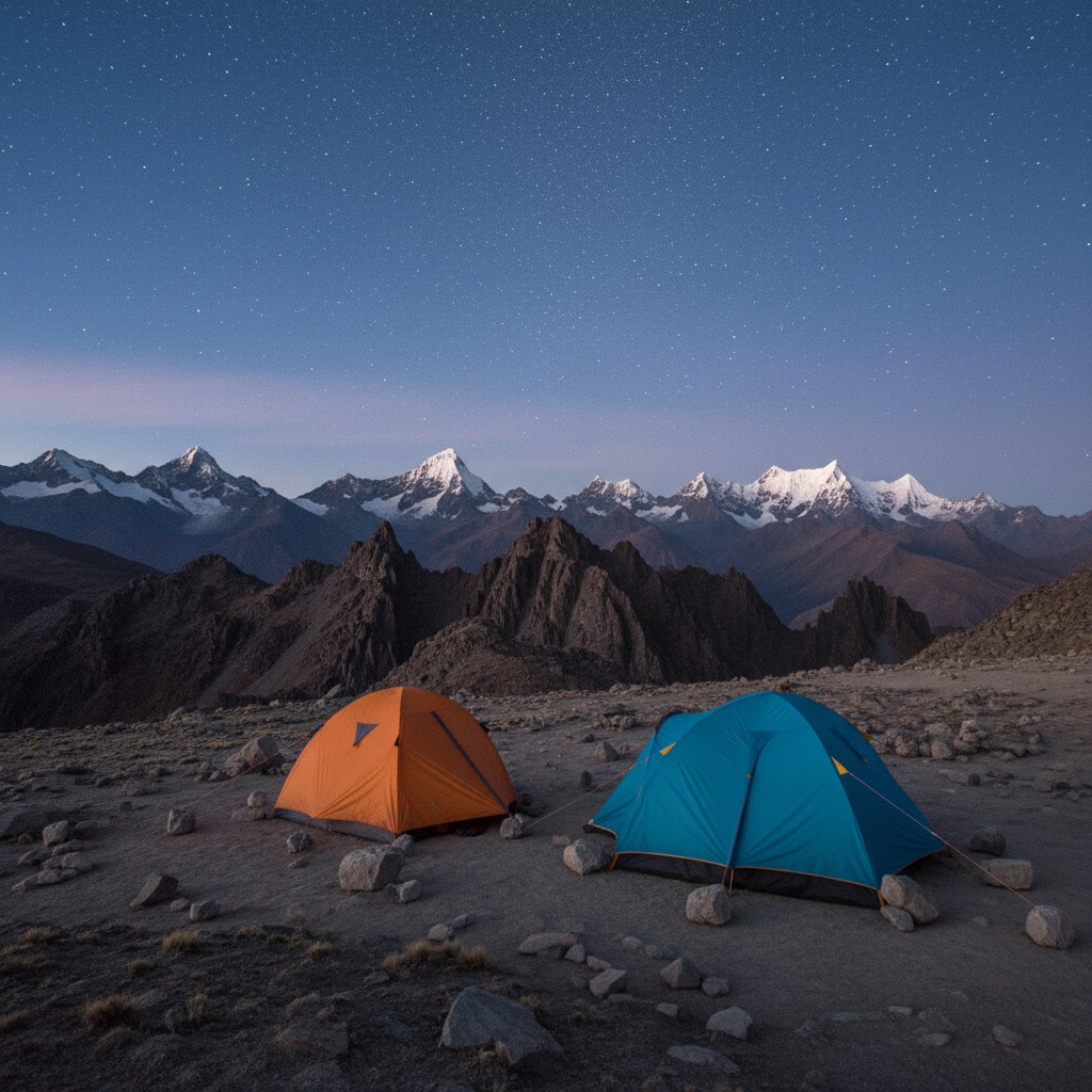 Campamento en altura a 4500 msnm