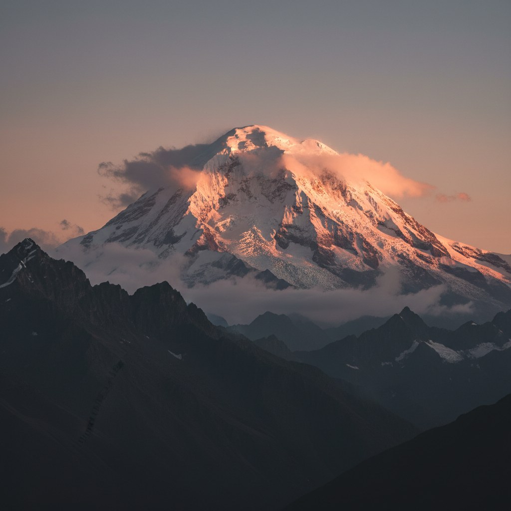 Cumbre nevada del Salkantay al amanecer